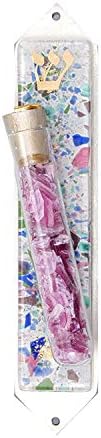 Mezuzah Case for Jewish Home Fused Glass Wedding Design
