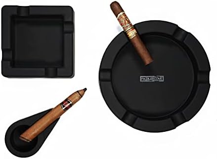 Sturdy Silicone Ashtray for Large Cigars - Matte Black