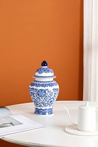 KuJaRen Blue and White Ginger Jar 98 Inch Ceramic Vase