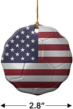GRAPHICS MORE USA Flag Soccer Ball Porcelain Ornament