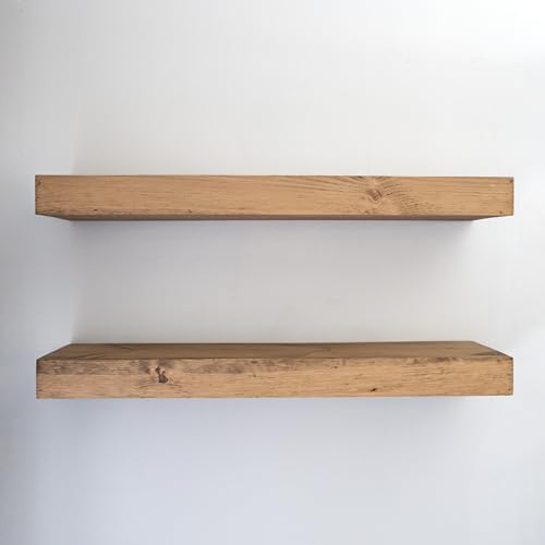 Modern Floating Shelves 3 Inches Thick Set of 2