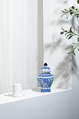 KuJaRen Blue and White Ginger Jar 98 Inch Ceramic Vase