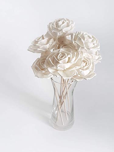 10 Rosa Wedding Bell Rose Sola Flower Diffuser Set