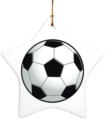 Graphics More Soccer Ball Football Star-Shaped Porcelain Christmas Ornament