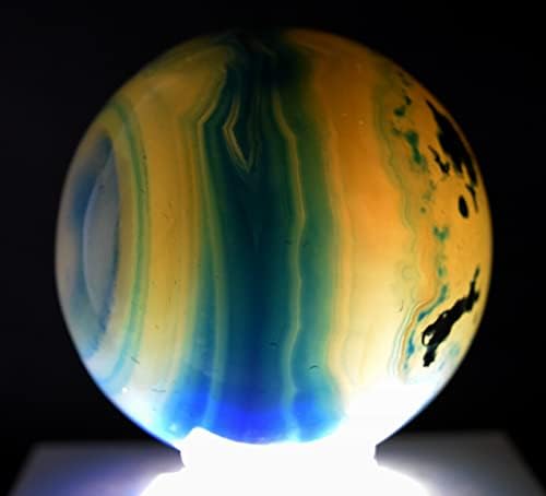 28 Inch Dyed Blue Agate Sphere with Stand - India