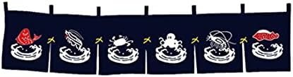 Octopus Crab Noren Curtain for Japanese Decor 40x240cm