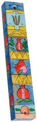 Yair Emanuel Mezuzah Scroll Case Bundle Small Wooden Pomegranates