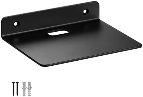 6 Inch Black Floating Shelf for Wall 30mm Thick Aluminum Alloy