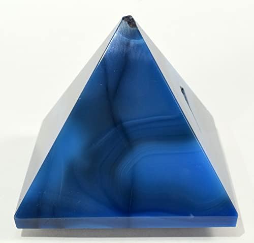26 Inch Dyed Blue Agate with Quartz Druzy Pyramid
