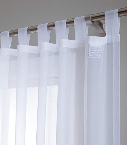 HLC ME White Tab Top Panels 54x95 Inch Set of 2