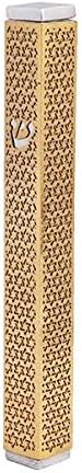 Modern Aluminum Brass Mezuzah - Made in Israel - Stars of David