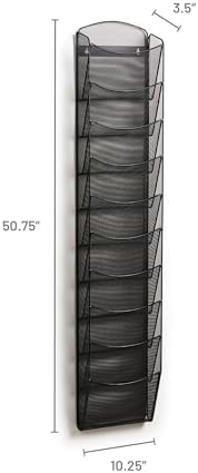 Safco Onyx Mesh Magazine Holder Black 10 Pockets