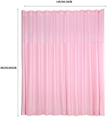 TFCFL 12ft x 8ft Privacy Curtain with Mesh Top and 24 Hooks