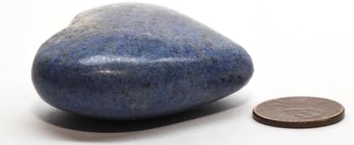 52mm Blue Dumortierite Carved Heart with Quartz Inclusions