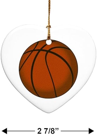 Graphics More Basketball Heart-Shaped Porcelain Christmas Ornament