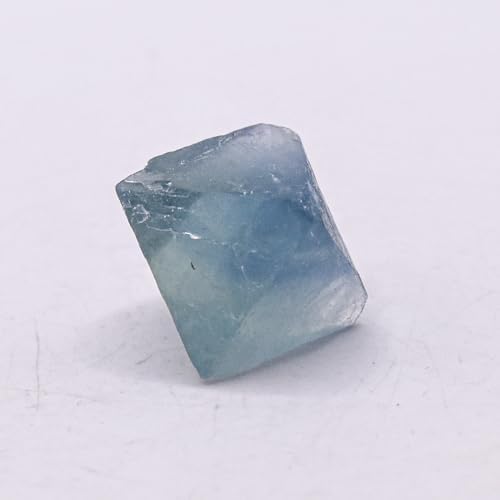 21mm Sky Blue Fluorite Octahedron Rough Crystal Gemstone