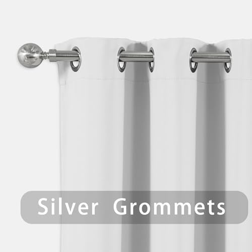 UPOPO Greyish White Curtains 92 Inch Panels Set