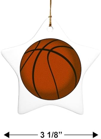 Graphics More Basketball Ball Star-Shaped Porcelain Christmas Ornament 31 Inch