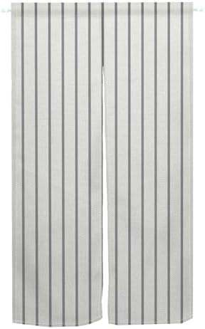Leowefowa Modern Gray Stripe Noren Door Curtain