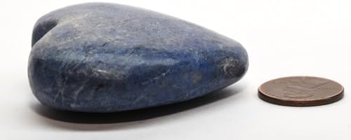 48mm Blue Dumortierite Heart with Quartz Inclusions