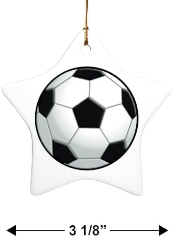 Graphics More Soccer Ball Football Star-Shaped Porcelain Christmas Ornament