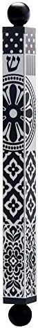 Modern Black Gray Jewish Mezuzah Case - Made in Israel