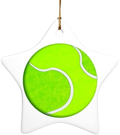 Graphics More Tennis Ball Star-Shaped Porcelain Christmas Ornament