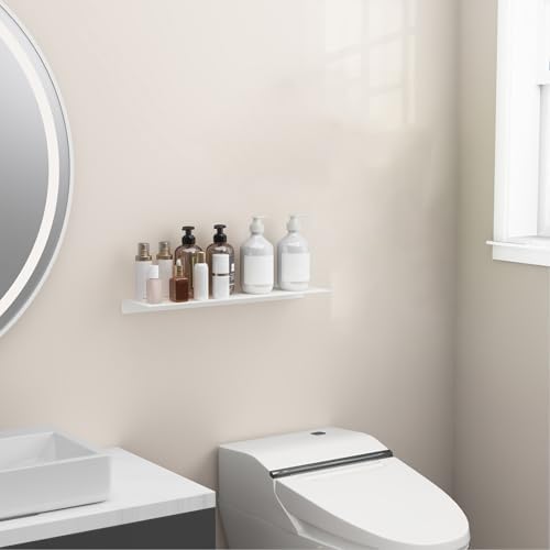 Danpoo Matte White Floating Wall Shelf - 20 Inch