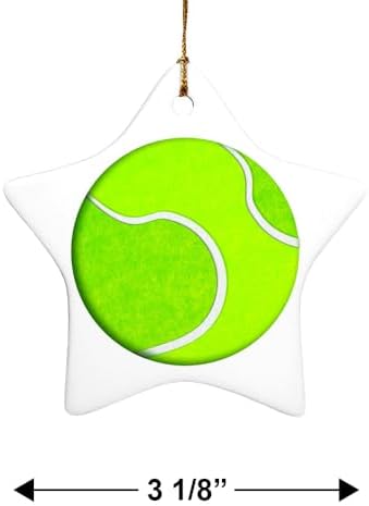 Graphics More Tennis Ball Star-Shaped Porcelain Christmas Ornament