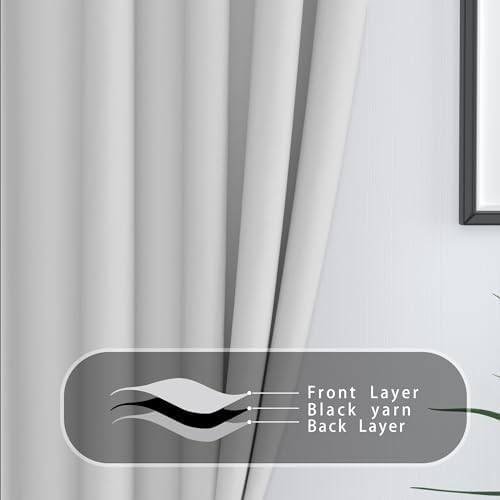 White Curtains 92 Inch Room Darkening Panels Set