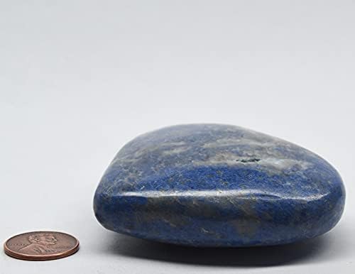 29 Inch Blue Dumortierite Heart with Quartz Stand