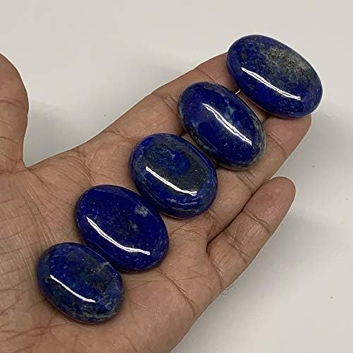 5pcs Natural Blue Lapis Lazuli Palm Stones from Afghanistan