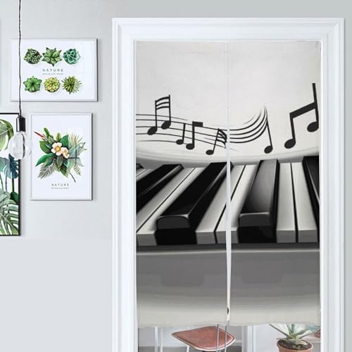 Piano Music Symbol Door Curtain 57x17 Inches