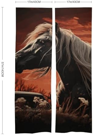 Romantic Mustang Door Curtain 57x17 Inches Soft Durable