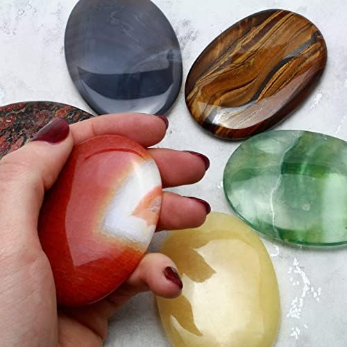 CrystalAge Dumortierite Palm Stone 70x50mm