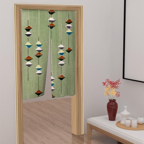 Leowefowa Noren Green Door Curtain 34x60 Inch Panel