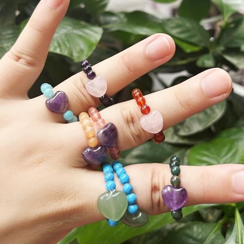 2Pcs Love Heart Ball Crystals Healing Stones Set