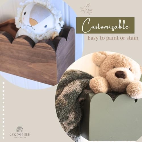 Set of 2 Scalloped Floating Bookshelves for Kids Room