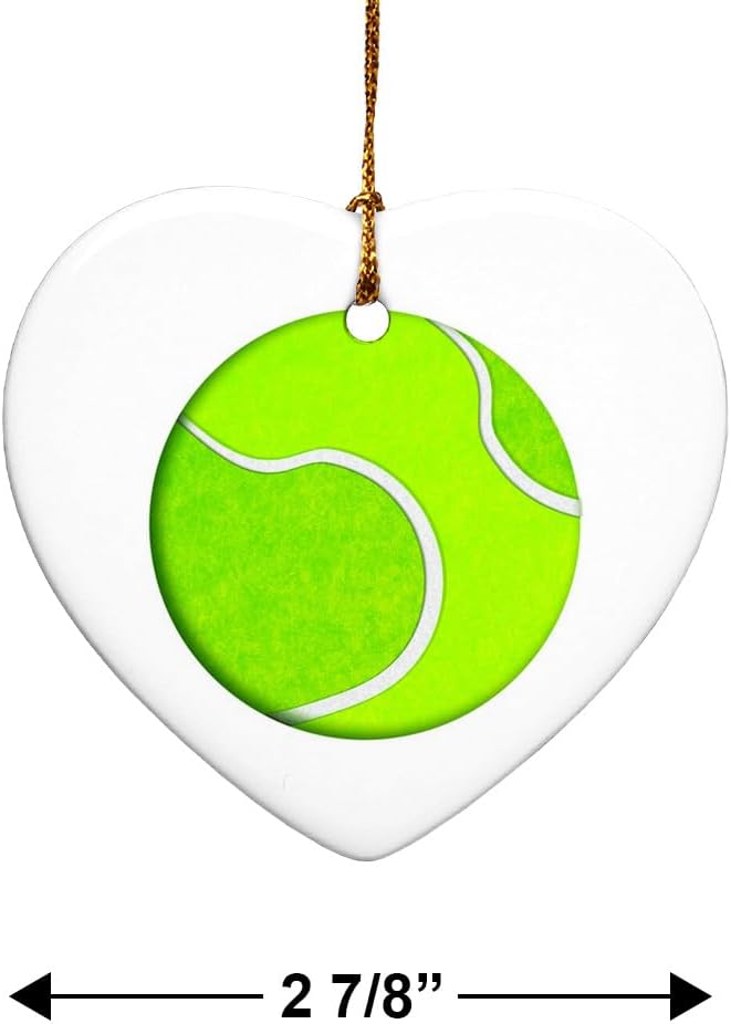 Graphics More Heart-Shaped Porcelain Christmas Tree Ornament - 28 Diameter