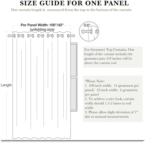 RYB HOME Blackout Sliding Door Curtain 1 Panel Mocha