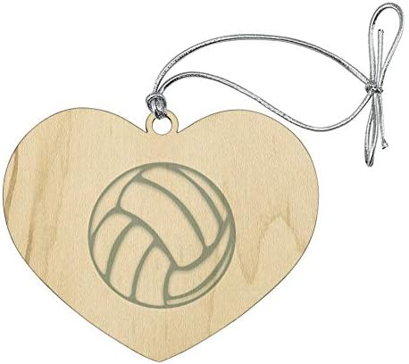 Volleyball Ball Heart Love Wooden Christmas Tree Ornament