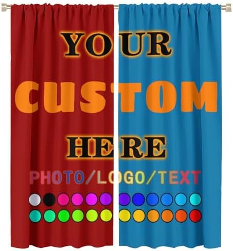Custom Curtains Set of 2 Panels Blackout Thermal Insulated Noise Reduction