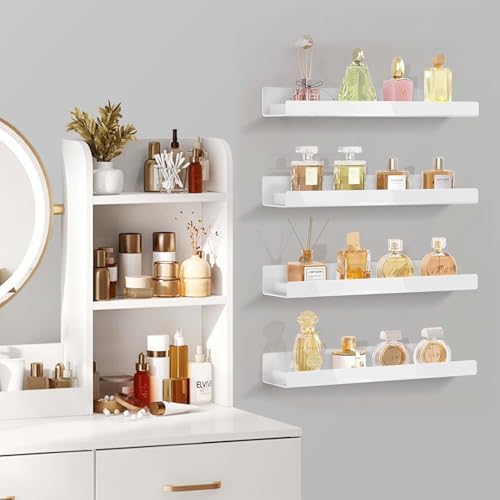 4 Pack 15 Inch White Acrylic Floating Shelves