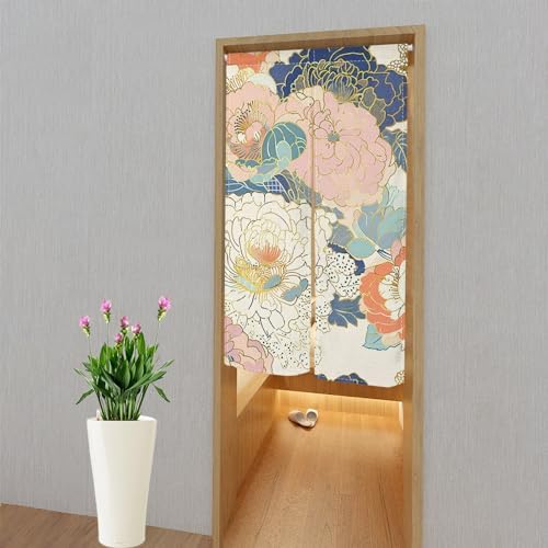 Japanese Noren Door Curtain Boho Style Floral Print Panel 335x559