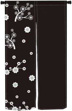 Japanese Noren Door Curtain with Cartoon Flower Pattern
