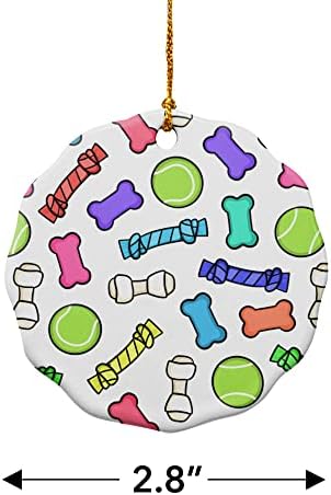 Graphics And More Porcelain Christmas Ornament with Doggie Chew Toy Design