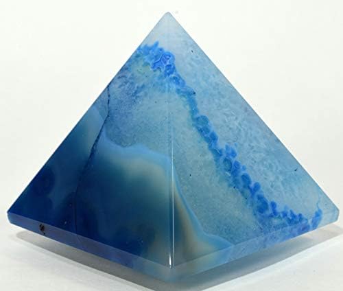 HQRP Dyed Blue Agate Pyramid with Clear Quartz Pebble