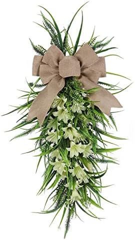 Ochine Teardrop Swag Wreath for Front Door