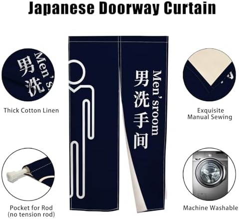 Modern Japanese Noren Door Curtain 34x60 Inches