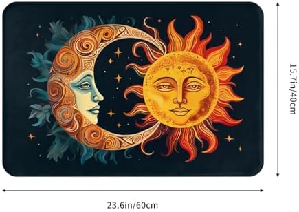 Stars and Sun Moon Welcome Door Mat 16x24in